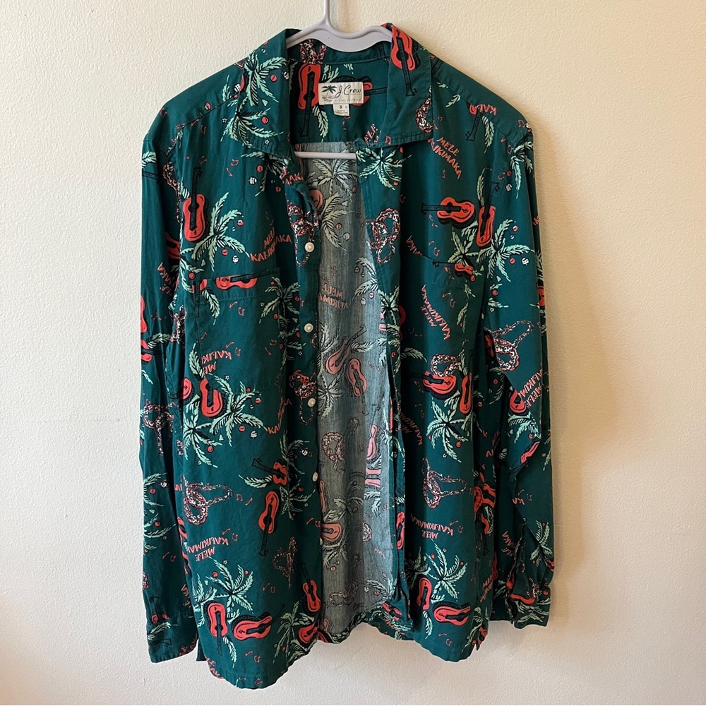 J. Crew Button Down Shirt Long sleeve Men's Size Small Guitar Print - Picture 6 of 7